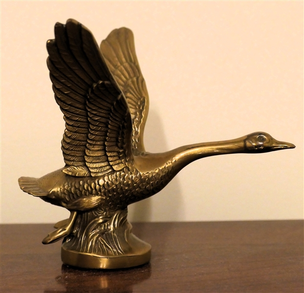 PM Craftsmen Brass Flying Goose Figure - Measures 4 1/2" Tall 