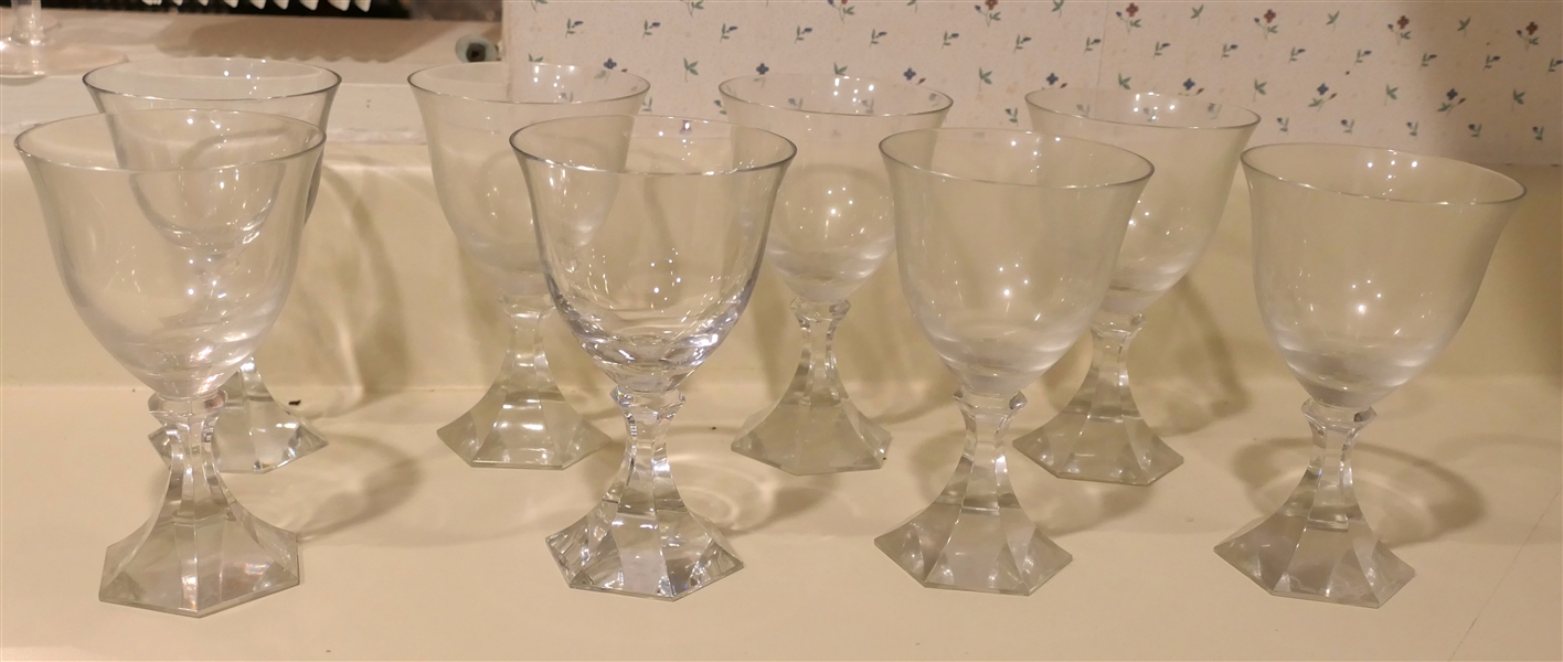 8 Signed Oscar de la Renta Goblets - Each Measures 5 1/2" Tall - 1 Has Small Nick on Top Edge