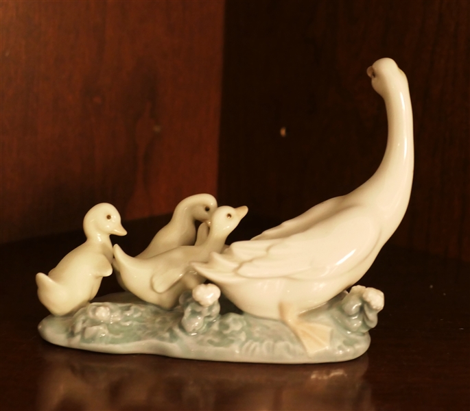 Signed Lladro Porcelain Family of Ducks - Measuring 3 3/4" Tall 5" Long