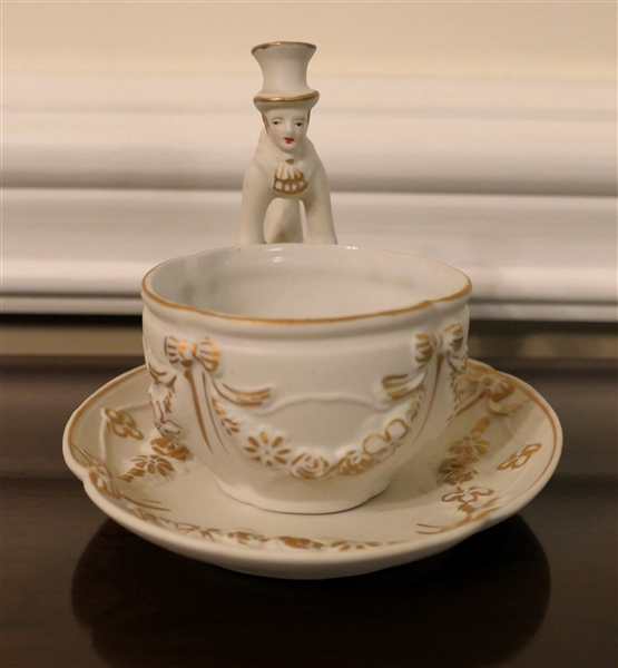 Shoeu China - Made in Occupied Japan - Cup and Saucer Set with Figural Handle - 