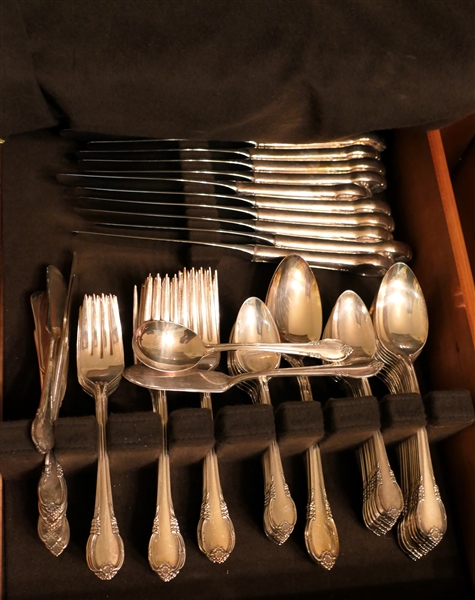 80 Pieces of William Rogers "Remembrance" Silverplate Flatware 