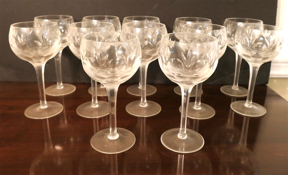 12 Gorham Crystal "Bamberg"  Wine Glasses - Each Measures 7 1/2" tall 