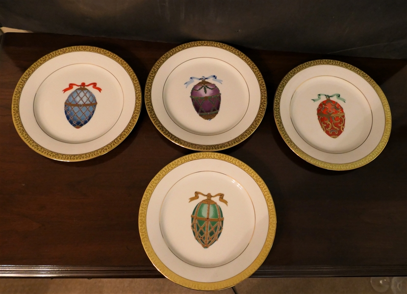 4 - Royal Gallery "Gold Buffet" Plates - Made in Sri Lanka Exclusively for Federated Department Stores - Each Plate Measures 8 1/2" Across