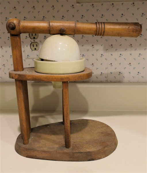 Wood and Ceramic Juice Press - Measures 12" tall 