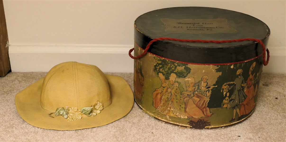 Genuine Shirley Temple Hat  - Made by Lewis- Size 21 1/2 and Hat Box From Beautiful Hats - S.H Hironimus Co. Roanoke. VA