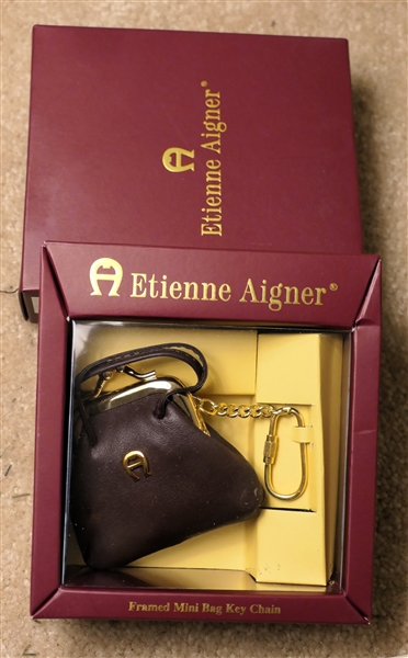 Etienne Aigner "Framed Mini Bag Key Chain" New In Original Box