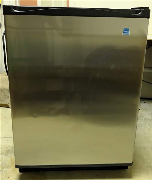 Stainless Steel Mini Fridge - Measures 33" Tall 23 1/2" by 23 1/2" 