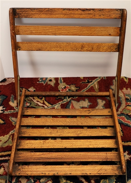 Take Along Folding Backrest - Made of Wood - Original Label - Stadium Seat