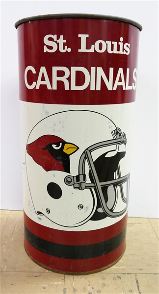 St. Louis Cardinals Football - Metal Trash Can - Measures  19 1/4" Tall 