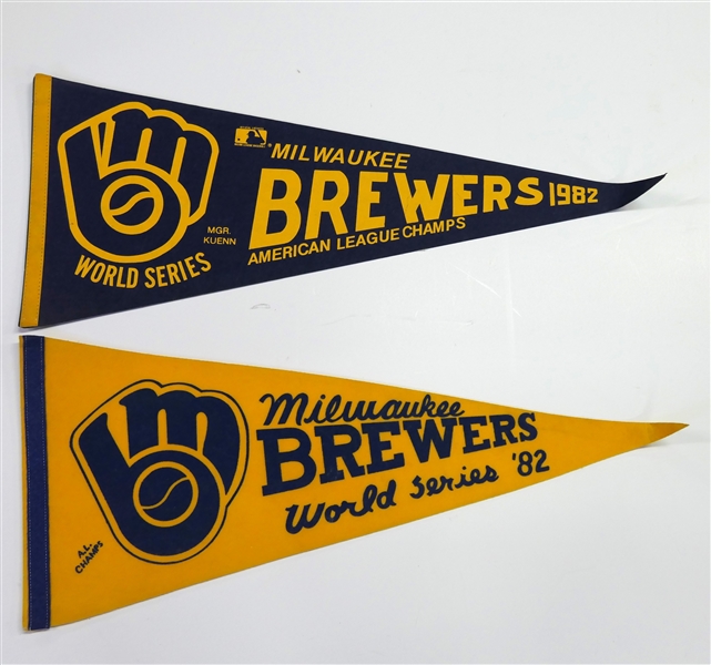 Vintage Milwaukee Brewers World Series 82 Pennants - 2