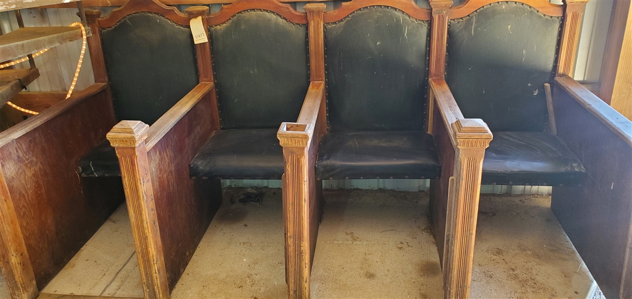 Papa Bros Shoe Shine Stand - From Grissom Shoe Shop - Henderson, NC - 4 Seats -  With Horsehair Cushions