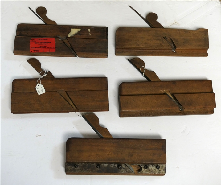 5 Antique Wooden Molding Planes 