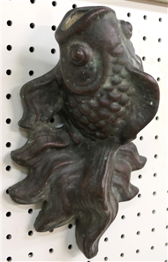 Asian Art Pottery Koi Fish Wall Pocket Planter - Measures 10 1/2 Long 6 1/4 Wide