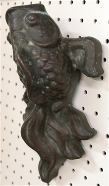 Asian Art Pottery Koi Fish Wall Pocket Planter - Measures 10 1/2 Long 6 1/4 Wide