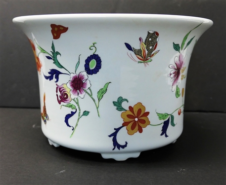 Mottahedeh Historic Charleston Reproductions Planter - Floral and Butterfly Motif - Measures 6 1/2 Tall 10 1/4 Across