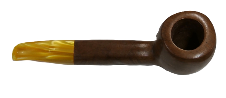 Oversized Handmade Perry Pipe - Marked  Perry 2017 Briar Pipe - Appears Unused -Handmade by Jerry Perry, North Carolina -Yellow Pearlized Stem -   Measures 7 1/4 Long