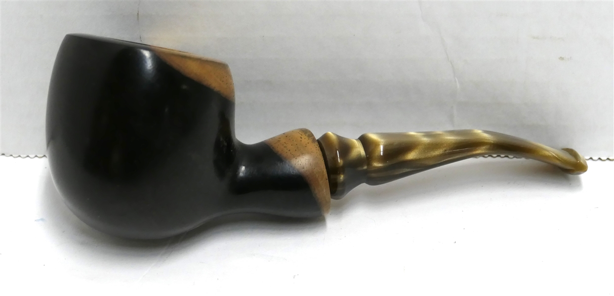 Beautiful Hand Made Perry  Pipe - Marked Perry 2014 Handmade by Jerry Perry, North Carolina- Pearlized Stem - Measures 5 1/4" Long