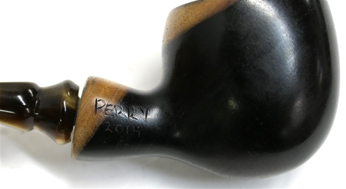 Beautiful Hand Made Perry  Pipe - Marked Perry 2014 Handmade by Jerry Perry, North Carolina- Pearlized Stem - Measures 5 1/4 Long