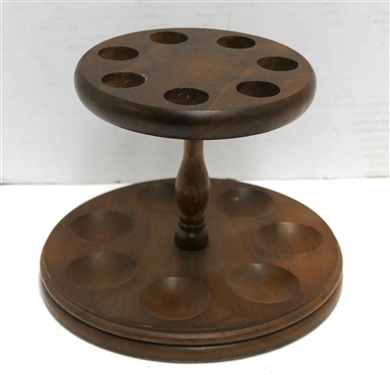 Wooden Pipe Holder with Applied Days of The Week  - Holds 7 Pipes - Measures 5 1/2 Tall 