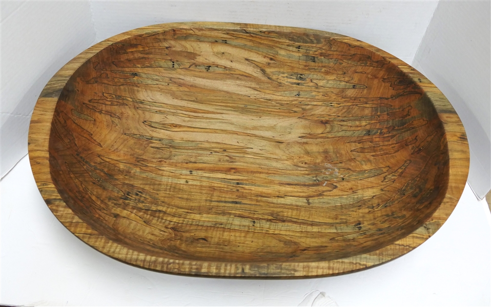 JP Madren 2014 Hand Made Large Dough Bowl - JP Madren Rockingham County, (Wentworth) NC Artist  - Tray Measures 23 1/4" by 17 1/2" - 4 1/2" tall 