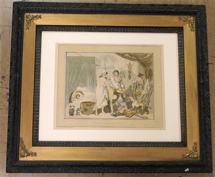 Thomas Rowlandson "Four Oclock In The Country" - Official 1927 Reproduction Produced to Fund Early Restoration in Williamsburg Virginia- Professionally Framed and Matted - Frame Measures 24" by 28" 
