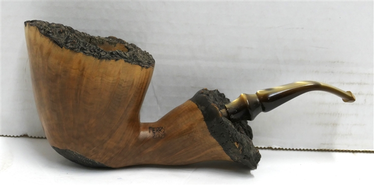 Handmade Perry Pipe - Marked Perry 2003 Handmade by Jerry Perry, North Carolina - Pearlized Stem - Measures 7 5/8 Long - Appears Unused