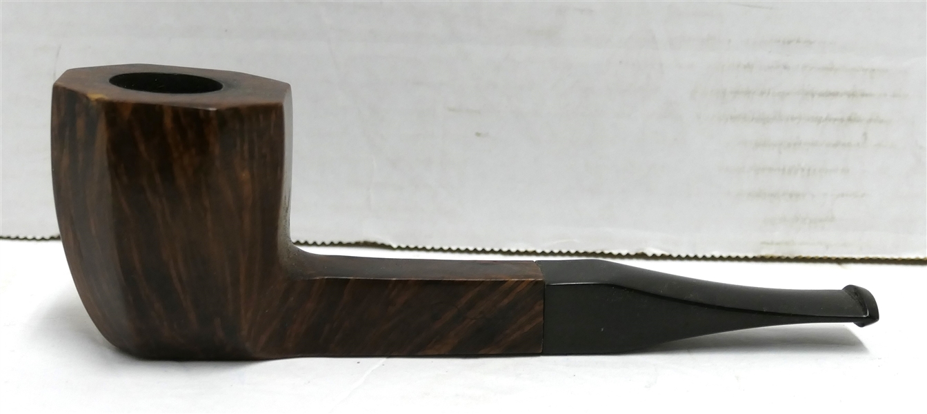Morel Hand Made in St. Claude France - Smoking Pipe - Octagon Shaped Bowl - Signed in Script on One Side - Flame Grain on Other - Stem Also Marked Morel - Small Chip Around Top Edge - Measures 7" Long