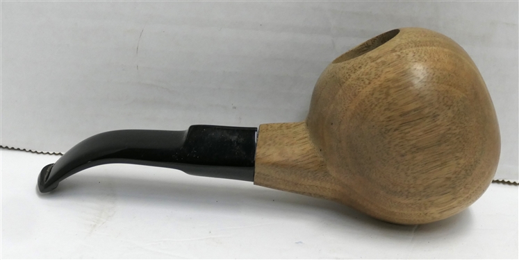 Handmade Perry Pipe - Marked 2017 - Light Colored Rounded Bowl - Handmade By Jerry Perry, North Carolina - Measures 6 Long - Appears Unused 