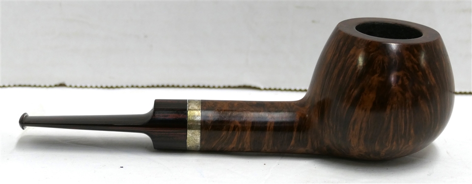 Former Handmade Smoking Pipe  Beautiful Wood Grail - Bulbous Bowl, Wood Grain Stem - Measures 6 1/4 Long