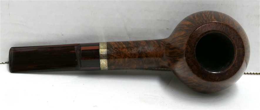 Former Handmade Smoking Pipe  Beautiful Wood Grail - Bulbous Bowl, Wood Grain Stem - Measures 6 1/4 Long