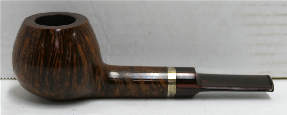 Former Handmade Smoking Pipe  Beautiful Wood Grail - Bulbous Bowl, Wood Grain Stem - Measures 6 1/4 Long