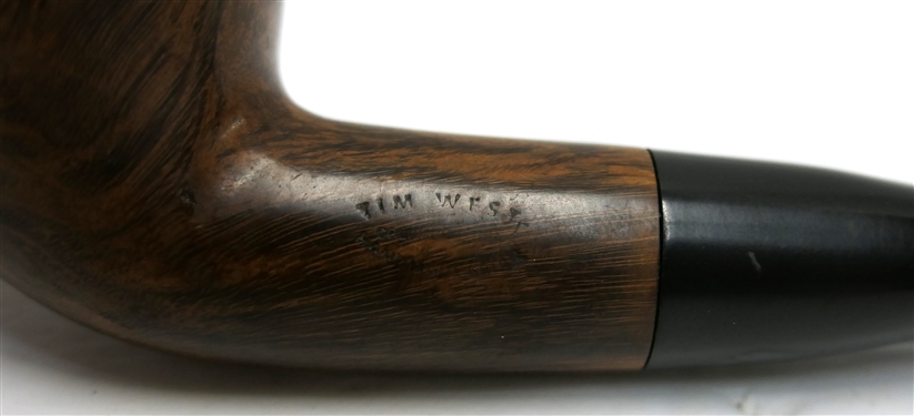 Tim West Handmade Briar Pipe - Measures 6 1/2 Long