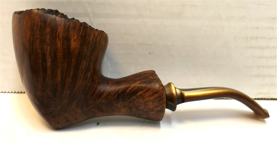 Handmade Perry Pipe - Marked Perry 2003 - Handmade by Jerry Perry, North Carolina - Live Edge Top of Bowl - Measures 6" Long