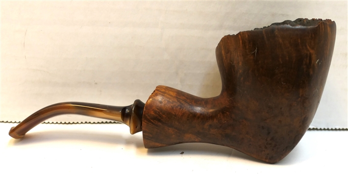 Handmade Perry Pipe - Marked Perry 2003 - Handmade by Jerry Perry, North Carolina - Live Edge Top of Bowl - Measures 6 Long