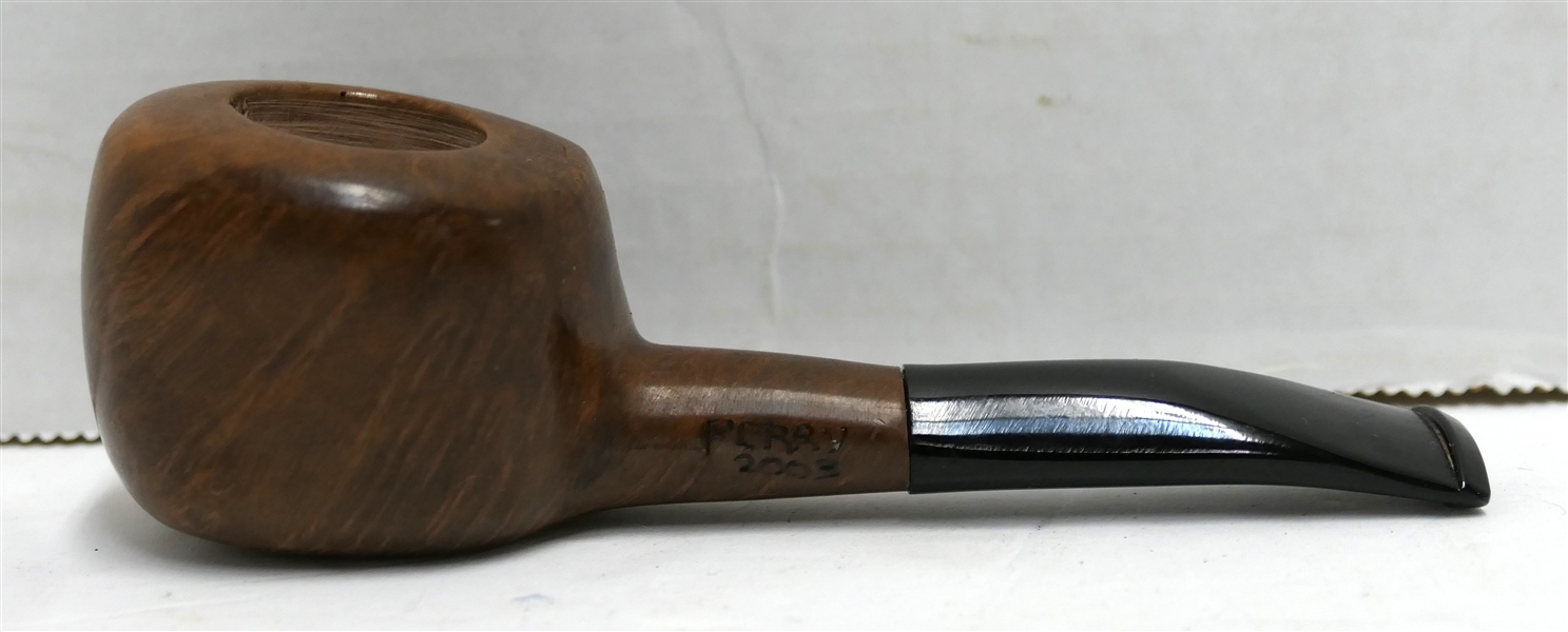 Hand Made Perry Pipe Marked Perry 2003 - Smaller Bulbous Pipe - Hand Made by Jerry Perry, North Carolina - Measures 4 3/4" Long