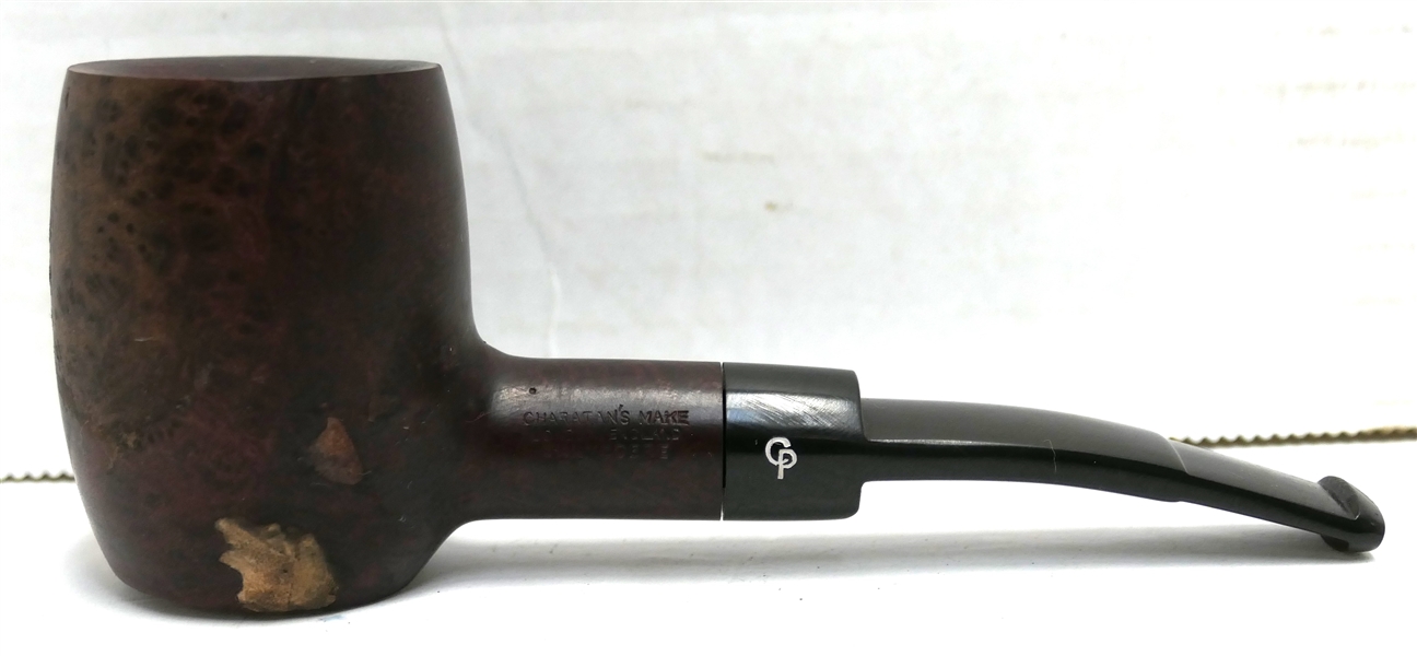 Charatans Made in London England "Belvedere" Pipe 484 DC - Minor Chips on Side of Bowl - Measures 5 1/4"  Long