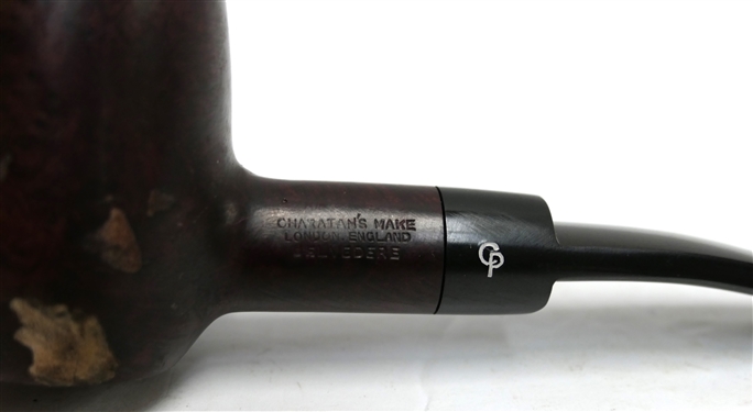 Charatan's Made in London England Belvedere Pipe 484 DC - Minor Chips on Side of Bowl - Measures 5 1/4  Long