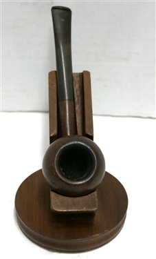 Comoy's Tradition 338 Smoking Pipe - Made in London - with Walnut Pipe Stand - Pipe Measures 5 1/2 Long