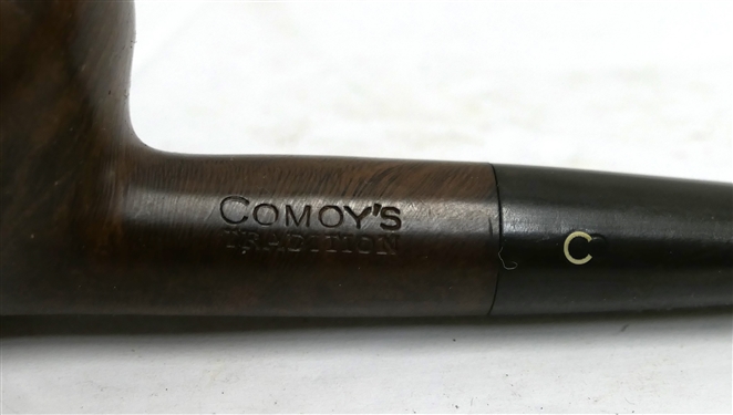 Comoy's Tradition 338 Smoking Pipe - Made in London - with Walnut Pipe Stand - Pipe Measures 5 1/2 Long