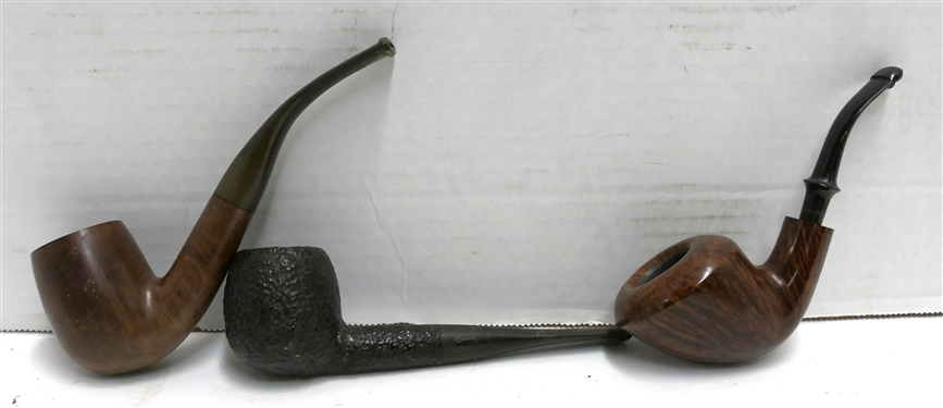 3 Pipes including Former Freehand Denmark, Antique Shell #207, and Italy - Antique Shell Pipe Measures 5 5/8 Long