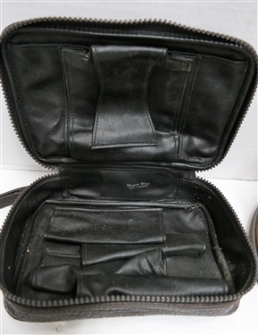 Martin Wess - Made in Germany Pipe Case - Pebbled Leather with Embossed Buffalo and Decatur Industries Walnut  9 Pipe Holder 