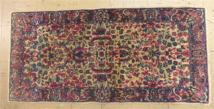 Antique Persian / Oriental Rug - Very Finely Woven - Rug Measures 48 by 23 