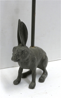 Cast Iron Rabbit Door Stop With Handle - Overall Measures 17 tall Rabbit Measures 9 Nose to Tail 