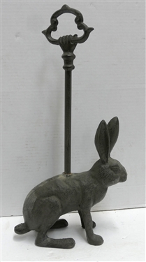Cast Iron Rabbit Door Stop With Handle - Overall Measures 17 tall Rabbit Measures 9 Nose to Tail 