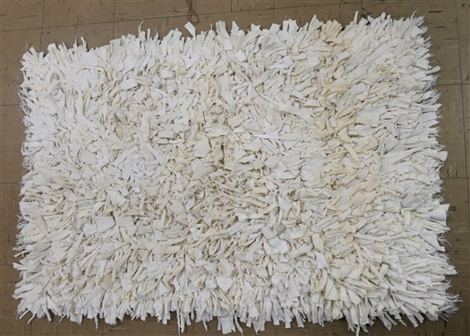 White Rag Rug - Measures 44 by 28 