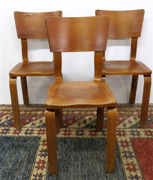 3 Thonet Mid Century Modern Side Chairs with Original Paper Labels - Originally Belonged to Maude Gatewood