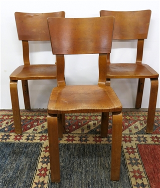 3 Thonet Mid Century Modern Side Chairs with Original Paper Labels - Originally Belonged to Maude Gatewood