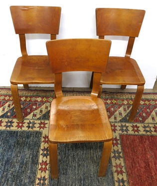 3 Thonet Mid Century Modern Side Chairs with Original Paper Labels - Originally Belonged to Maude Gatewood