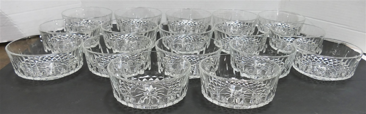 17 Arcoroc France Diamon Starburst Clear Crystal Salad Bowls 