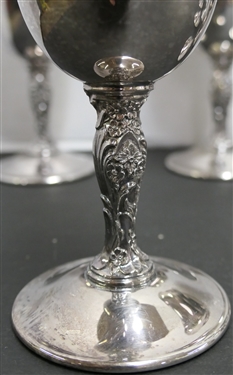 8 - Rogers Victorian Rose Silverplate Goblets 